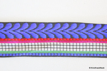Wholesale Blue, White, Black And Red Embroidery Fabric Lace Trim